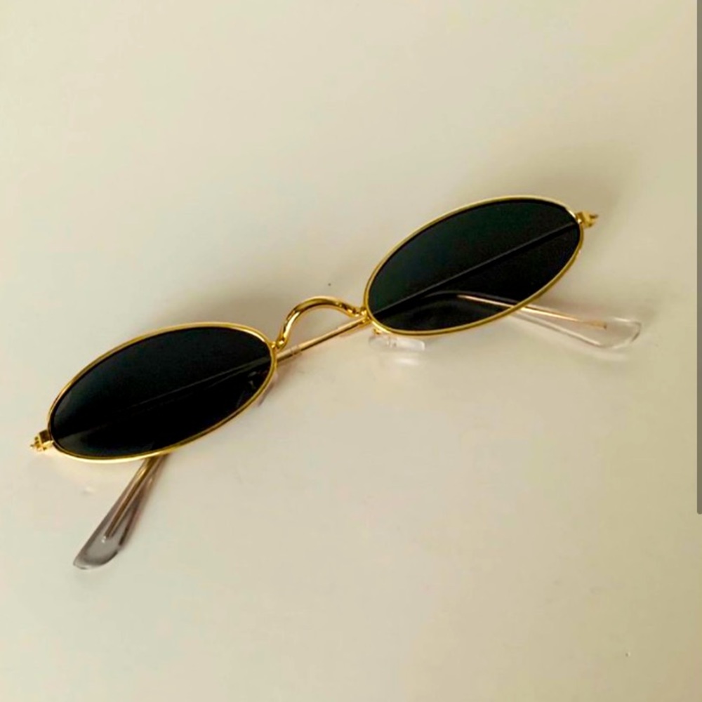 Gold rim micro glasses